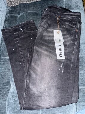 Purple Brand Men's Skinny Washed Black Jeans - Size 32